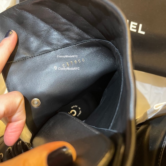 ❌❌SOLD Chanel NIB Black Flying Combat Military Lace Up Leather CC Logo Boots - Picture 13 of 13